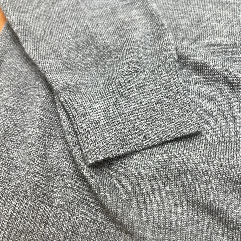 Banana Republic 100% Italian Merino Fine Wool Baruffa Sweater Mens L Gray Preppy